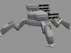 sci fi quad bot - low poly - game ready - pbr 3D Model