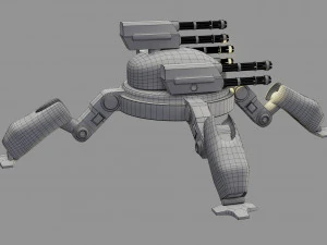 sci fi quad bot - low poly - game ready - pbr 3D Model