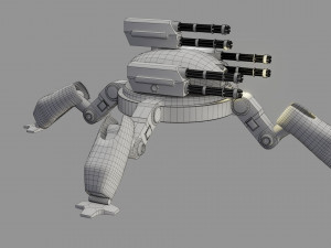 sci fi quad bot - low poly - game ready - pbr 3D Model