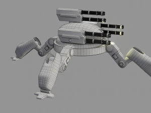 sci fi quad bot - low poly - game ready - pbr 3D Model