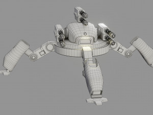 sci fi quad bot - low poly - game ready - pbr 3D Model