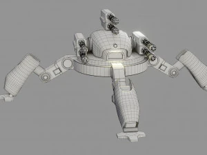 sci fi quad bot - low poly - game ready - pbr 3D Model
