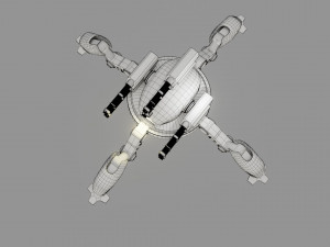 sci fi quad bot - low poly - game ready - pbr 3D Model