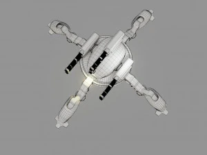 sci fi quad bot - low poly - game ready - pbr 3D Model
