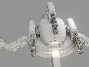 sci fi quad bot - low poly - game ready - pbr 3D Model