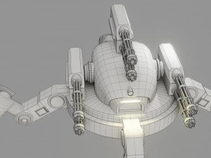 sci fi quad bot - low poly - game ready - pbr 3D Model
