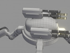 sci fi quad bot - low poly - game ready - pbr 3D Model