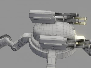 sci fi quad bot - low poly - game ready - pbr 3D Model