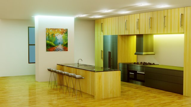 kitchen interior - low poly - gameready Modelo 3D .c4d .max .obj .3ds .fbx .stl .blend 