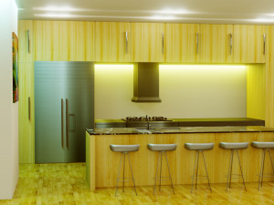 kitchen interior - low poly - gameready Modelo 3D