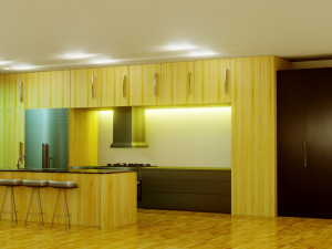 kitchen interior - low poly - gameready Modelo 3D