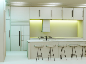kitchen interior - low poly - gameready Modelo 3D