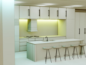 kitchen interior - low poly - gameready Modelo 3D