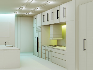 kitchen interior - low poly - gameready Modelo 3D