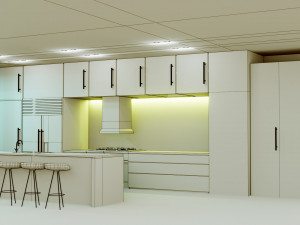 kitchen interior - low poly - gameready Modelo 3D