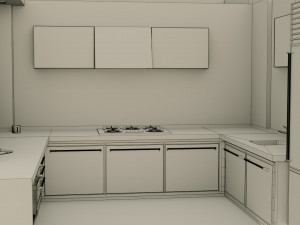 kitchen interior - low poly - gameready 3D 模型