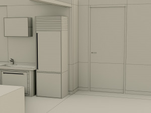 kitchen interior - low poly - gameready 3D 模型