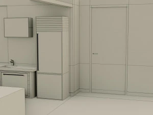 interior da cozinha - low poly - gameready Modelo 3D