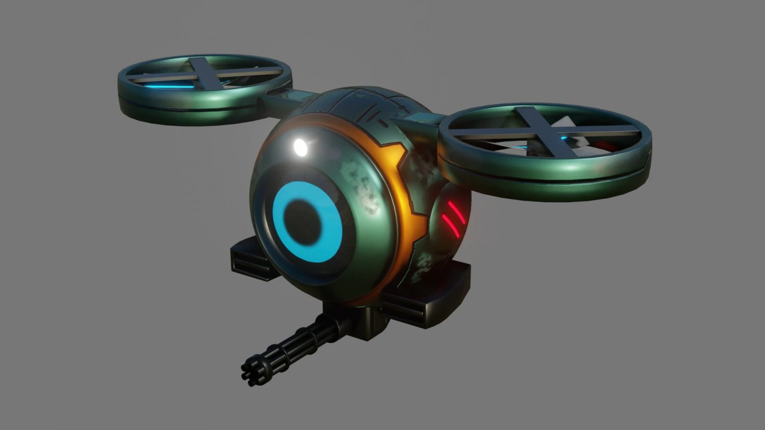 sci-fi drone - low poly - game ready - pbr 3D Model .c4d .max .obj .3ds .fbx .stl .blend 