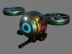 sci-fi drone - low poly - game ready - pbr 3Dモデル