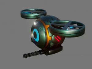 sci-fi drone - low poly - game ready - pbr 3D Model
