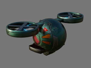 sci-fi drone - low poly - game ready - pbr 3D 模型
