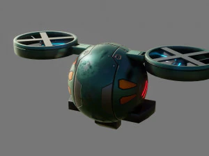 sci-fi drone - low poly - game ready - pbr 3D Model