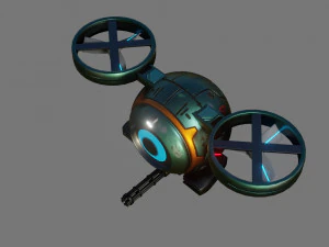 sci-fi drone - low poly - game ready - pbr 3D Model