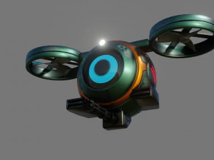 sci-fi drone - low poly - game ready - pbr 3D Model