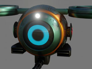 sci-fi drone - low poly - game ready - pbr 3D Model