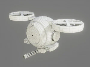 sci-fi drone - low poly - game ready - pbr 3D Model