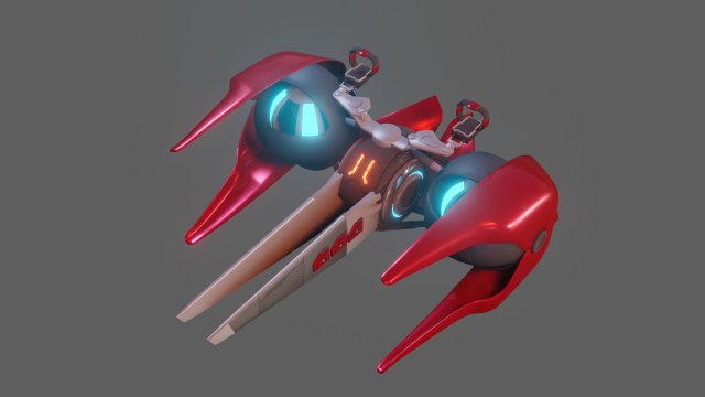 sci-fi glider - low poly - game ready - pbr 3D Модель .c4d .max .obj .3ds .fbx .stl .blend 