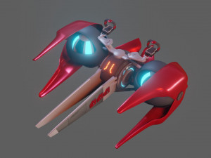 sci-fi glider - low poly - game ready - pbr 3D-Modell