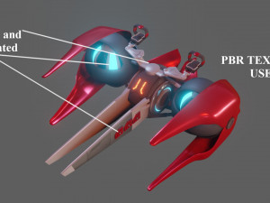 sci-fi glider - low poly - game ready - pbr 3D Модель