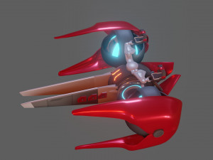 sci-fi glider - low poly - game ready - pbr 3D Модель