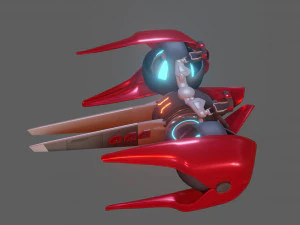 sci-fi glider - low poly - game ready - pbr 3D Model