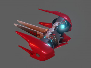 sci-fi glider - low poly - game ready - pbr 3D Модель