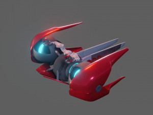 sci-fi glider - low poly - game ready - pbr 3D Модель
