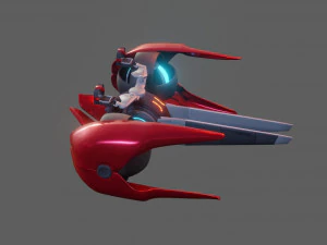 sci-fi glider - low poly - game ready - pbr 3D Model