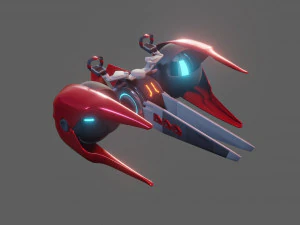 sci-fi glider - low poly - game ready - pbr 3D Model