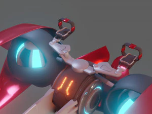 sci-fi glider - low poly - game ready - pbr 3D Model