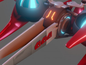 sci-fi glider - low poly - game ready - pbr 3D Модель
