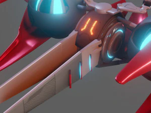 sci-fi glider - low poly - game ready - pbr 3D Model