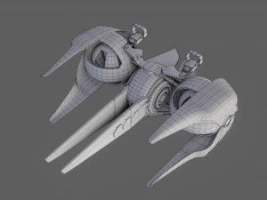 sci-fi glider - low poly - game ready - pbr 3D Model