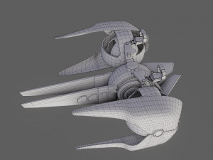 sci-fi glider - low poly - game ready - pbr 3D Модель