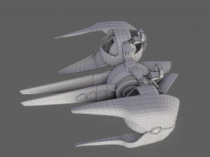 sci-fi glider - low poly - game ready - pbr 3D Model