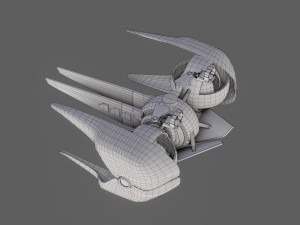 sci-fi glider - low poly - game ready - pbr 3D Модель