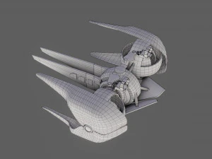 sci-fi glider - low poly - game ready - pbr 3D Model