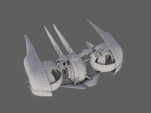 sci-fi glider - low poly - game ready - pbr 3D Модель