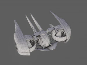 sci-fi glider - low poly - game ready - pbr 3D Model